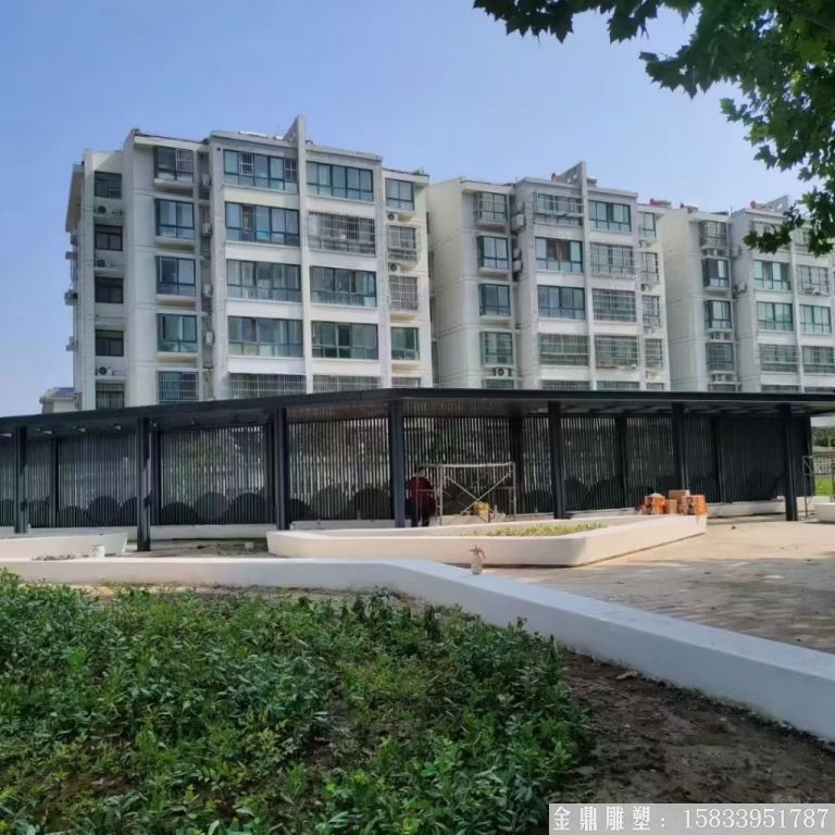 景觀不銹鋼廊架雕塑，鋼結構廊架景觀1