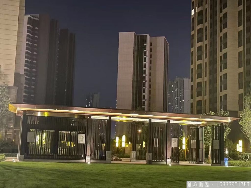 景觀不銹鋼廊架雕塑，鋼結構廊架景觀2